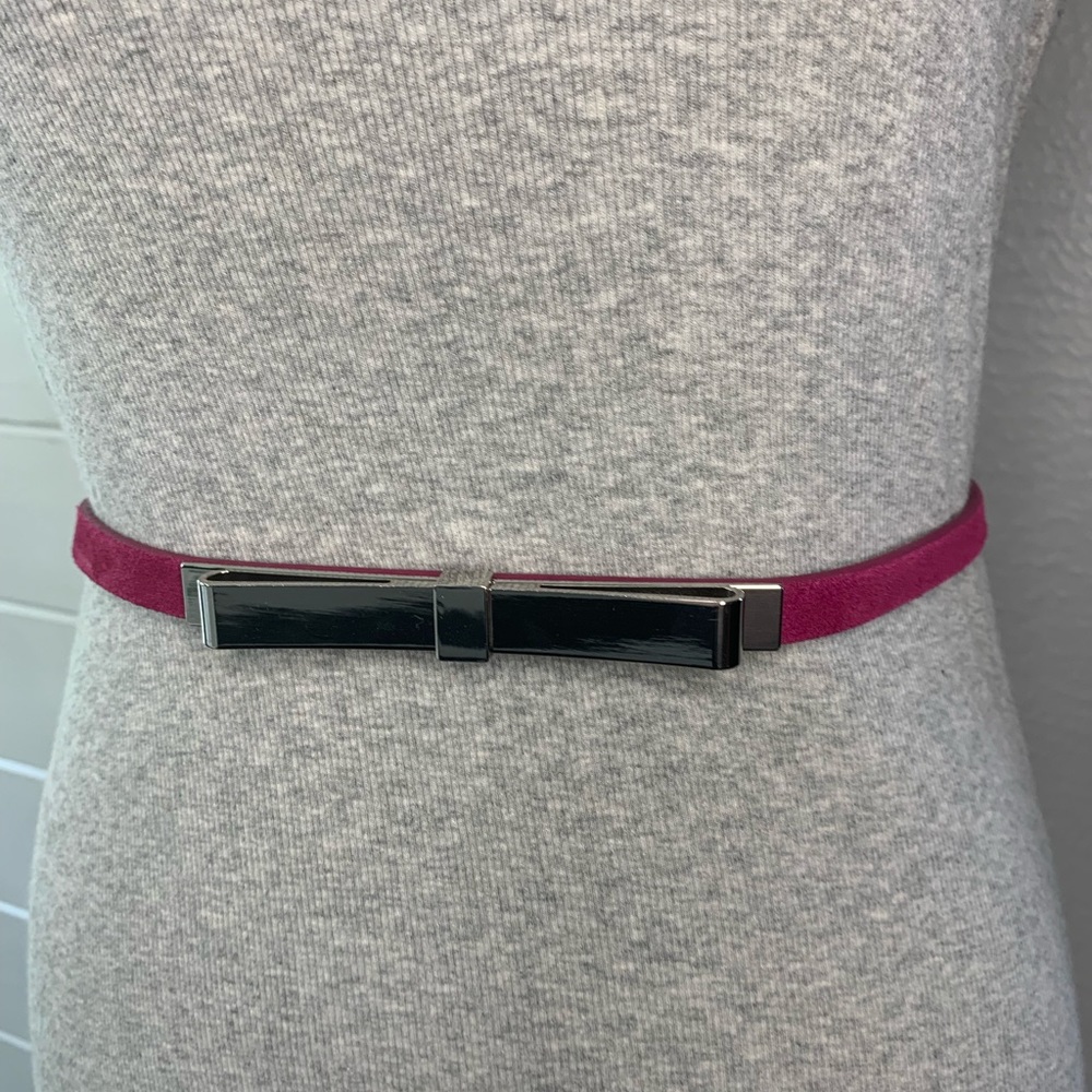 White House Black Market Plum Suede Leather Belt